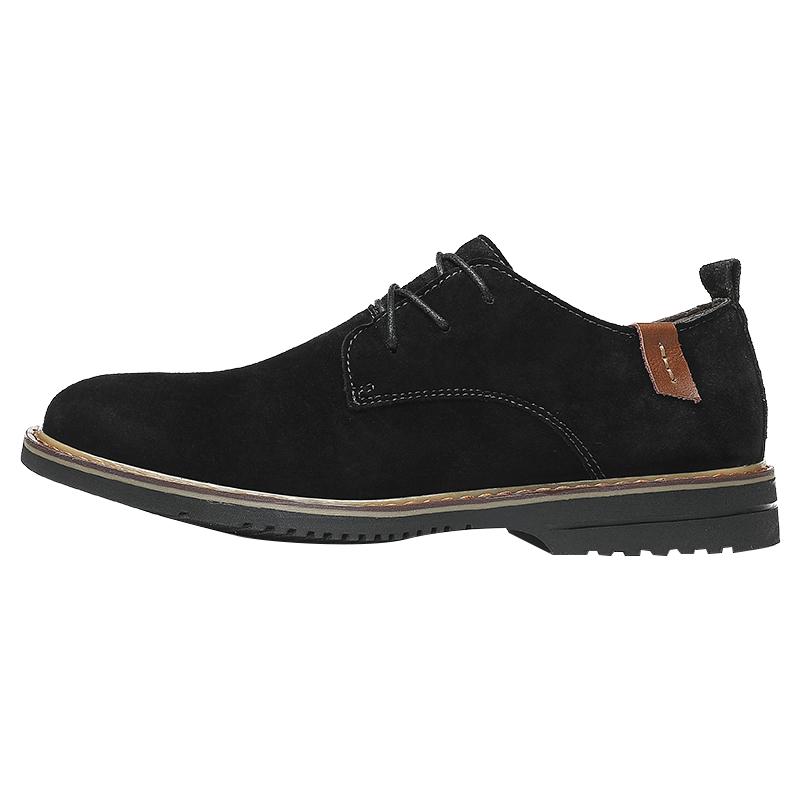 Klassische Oxford-Schuhe aus echtem Leder für Herren, flache Schuhe, bequeme Freizeitschuhe aus Wildleder, Mokassins, Herren-Business-Schuhe 42 schwarz von Joom DACH