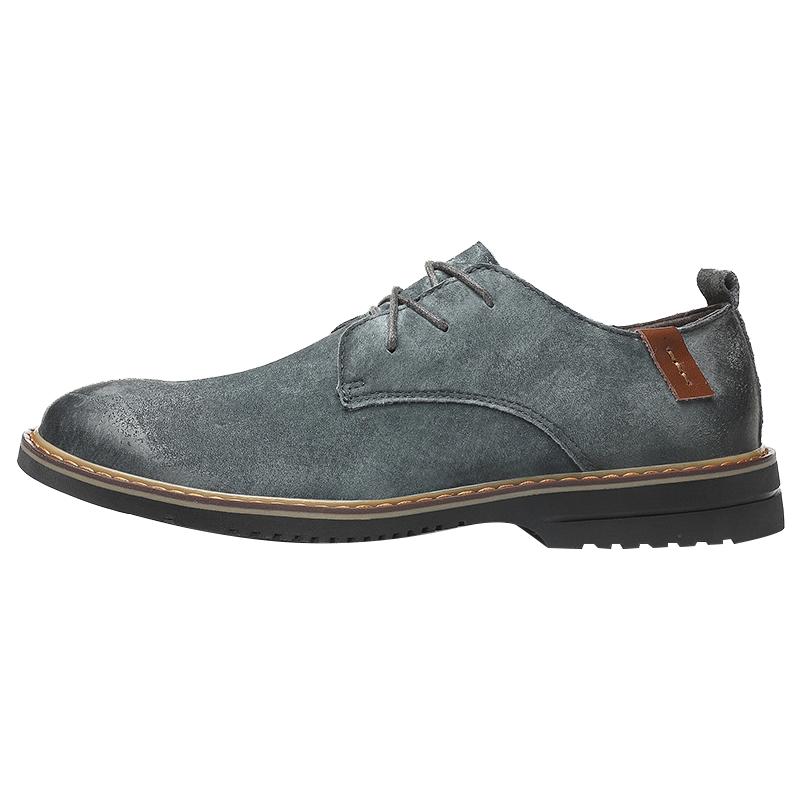 Klassische Oxford-Schuhe aus echtem Leder für Herren, flache Schuhe, bequeme Freizeitschuhe aus Wildleder, Mokassins, Herren-Business-Schuhe 44 graue von Joom DACH