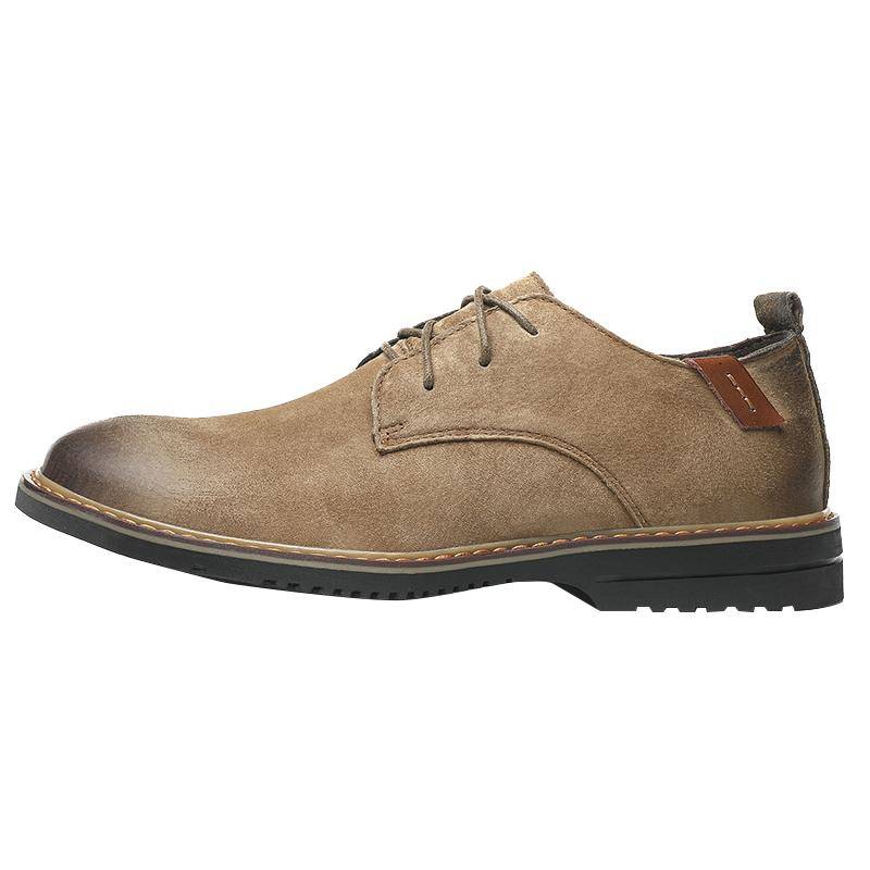 Klassische Oxford-Schuhe aus echtem Leder für Herren, flache Schuhe, bequeme Freizeitschuhe aus Wildleder, Mokassins, Herren-Business-Schuhe 46 khaki von Joom DACH