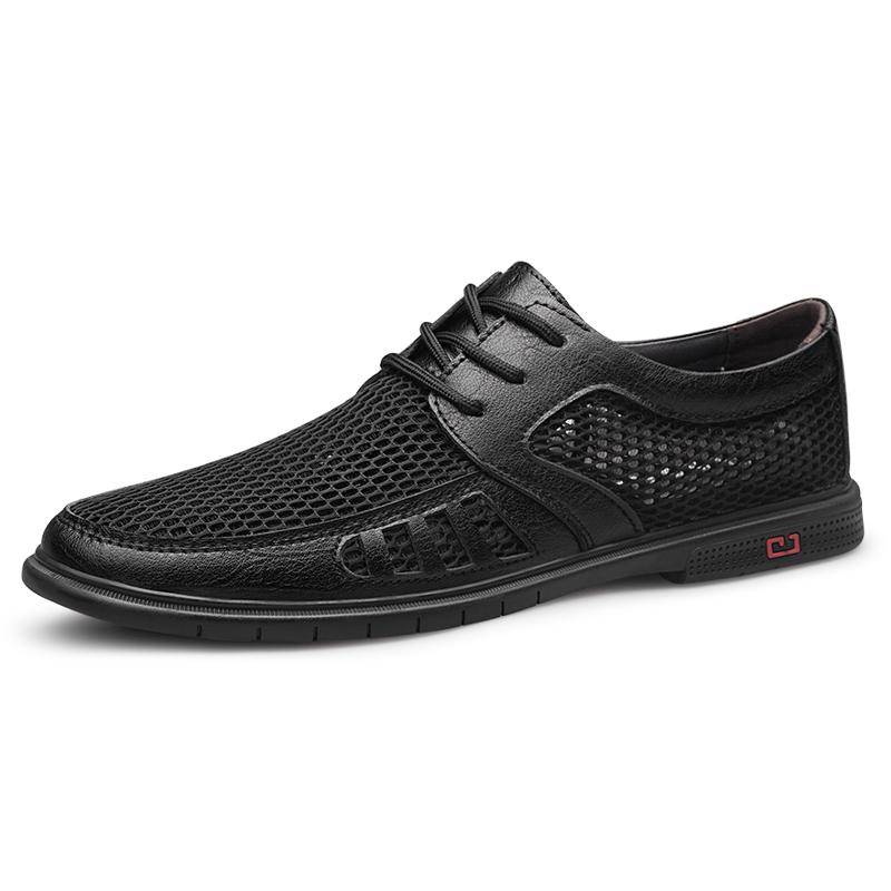 Klassische atmungsaktive Oxford-Schuhe für Herren, flache Schuhe, Mokassins, Herren-Business-Schuhe 45 schwarz von Joom DACH