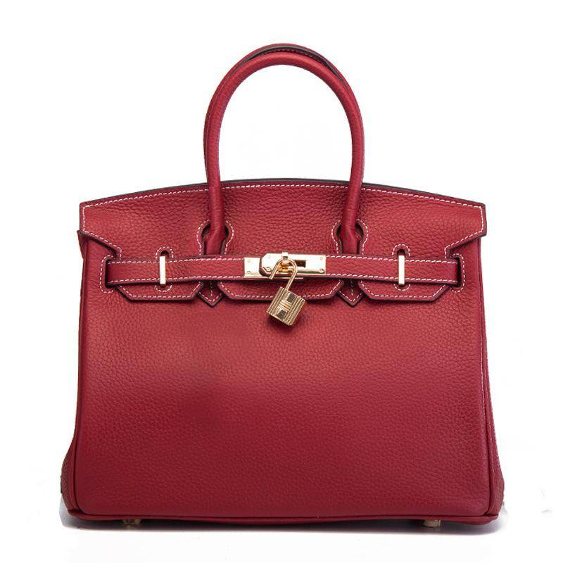 Klassische mode frauen top rindsleder weiß gold tasche leder handtasche schultertasche gold schnalle horizontale platz 25x14x19cm saure grüne von Joom DACH