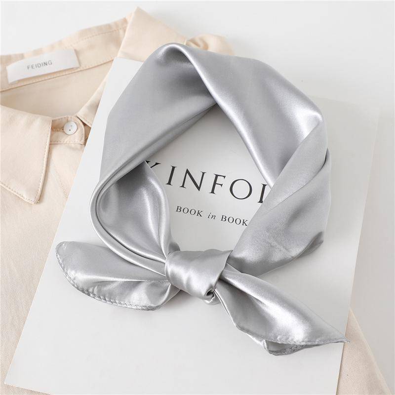 Klassischer Damen-Seidenschal in Uni-Farbe, vielseitiges Modeaccessoire, 60 cm quadratisch für Haarband oder Business-Kleidung 60x60cm von Joom DACH