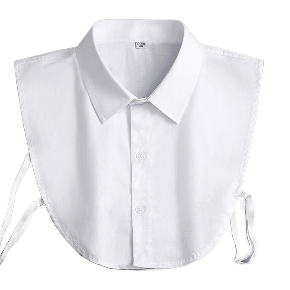 Klassischer Faux Falscher Kragen Halbe Hemden Abnehmbarer Stehkragen Für Damen Hemden Bluse Kragen F O5P4 White-3 buttons von Joom DACH