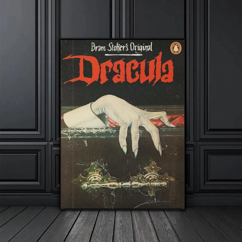 Klassischer Horrorfilm Dracula Vintage Poster Anime Drucke Leinwand Malerei Wandkunst Bilder Retro Vampir Home Club Dekor Geschenke 21x30cm No Frame von Joom DACH