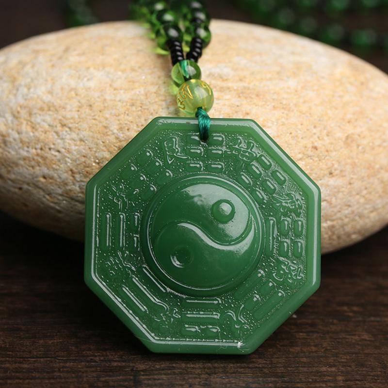 Klassischer natürlicher chinesischer Achat-Anhänger aus Jade, Halskette, Charme für Frauen und Männer, Schmuck, geschnitzter Segen, Glücksamulett, Geschenke von Joom DACH