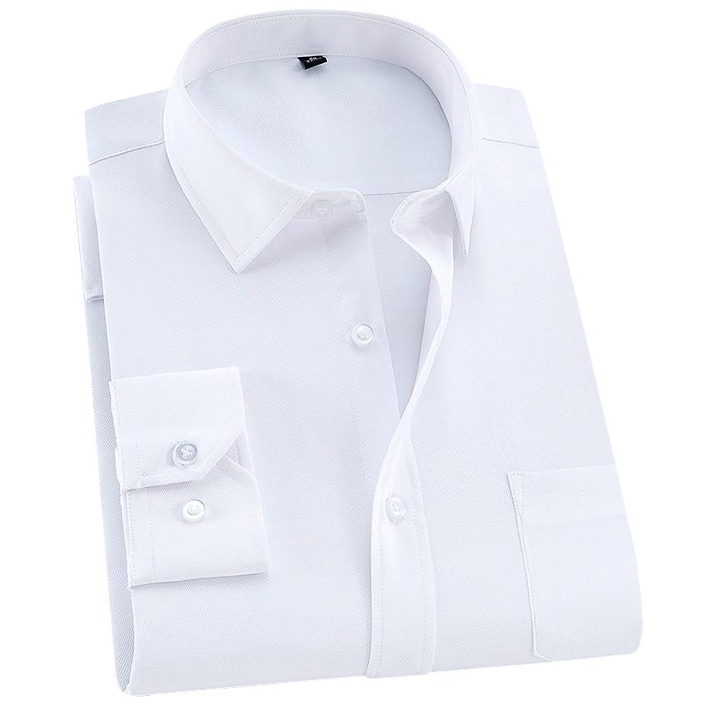 Klassisches, formelles Business-Twill-Hemd mit Standard-Passform und langen Ärmeln für Herren 43 weiß von Joom DACH