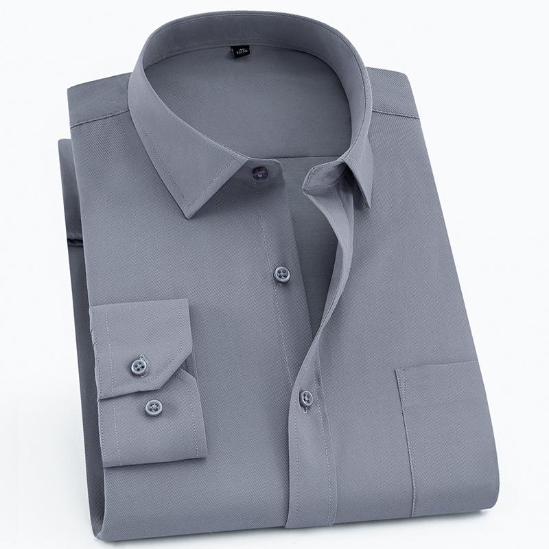 Klassisches, formelles Business-Twill-Hemd mit Standard-Passform und langen Ärmeln für Herren 44 grau Klassisches, formelles Business-Twill-Hemd mit Standard-Passform und langen Ärmeln für Herren 44 grau von Joom DACH