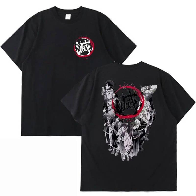 Klassisches Anime Demon Slayer Rengoku Kyoujurou T-Shirt Kimetsu No Yaiba Graph Print T-Shirt Unisex Casual Baumwolle T-Shirts Unisex Frauen XL von Joom DACH