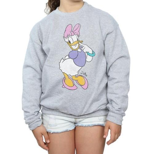 Klassisches Disney-Mädchen-Sweatshirt mit Gänseblümchen-Ente 9-11 Years grau von Joom DACH