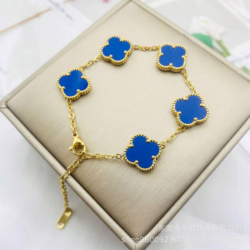 Klee Armband Doppelseitige Muschel Halskette Damen Anlauffreies Titan Armband von Joom DACH