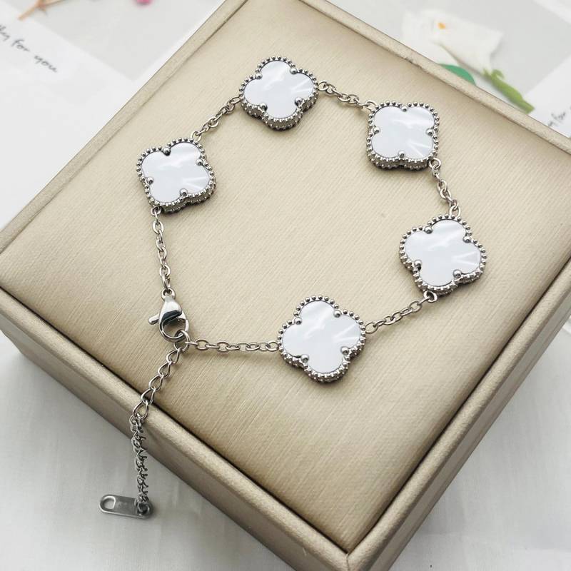 Klee Armband Doppelseitige Muschel Halskette Damen Anlauffreies Titan Armband von Joom DACH