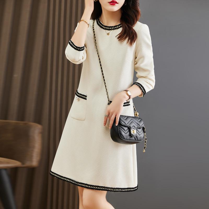 Kleid Damen Herbst Neu High-End Temperament Schick Schön Langärmeliger Rock XXL von Joom DACH