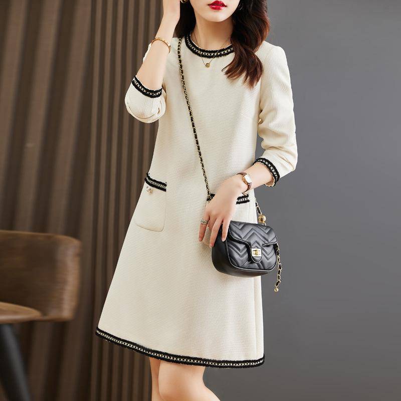 Kleid Damen Herbst Neu High-End Temperament Schick Schön Langärmeliger Rock XXL von Joom DACH