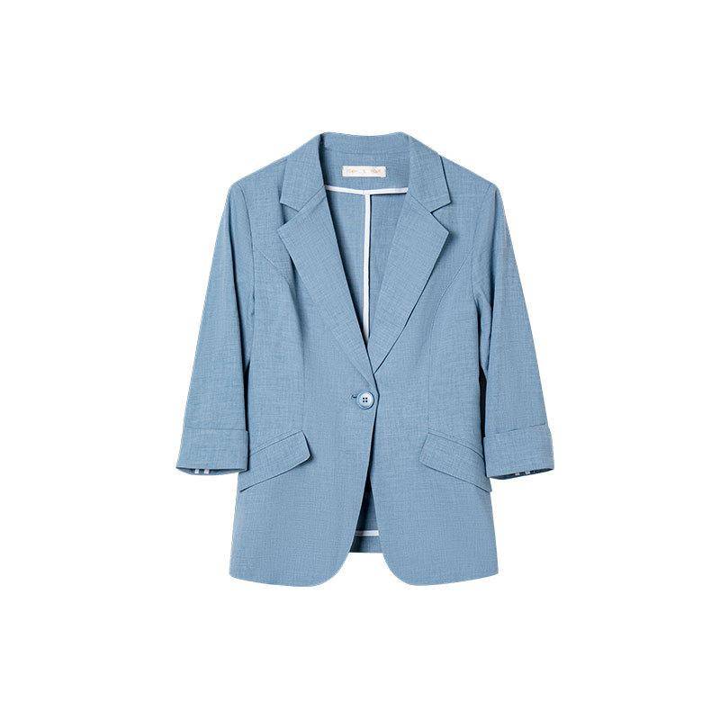 Kleine Blazer frauen Frühling Neue Koreanische Stil Design Ein-knopf Anzug Top Koreanischen Stil 2XL blau von Joom DACH
