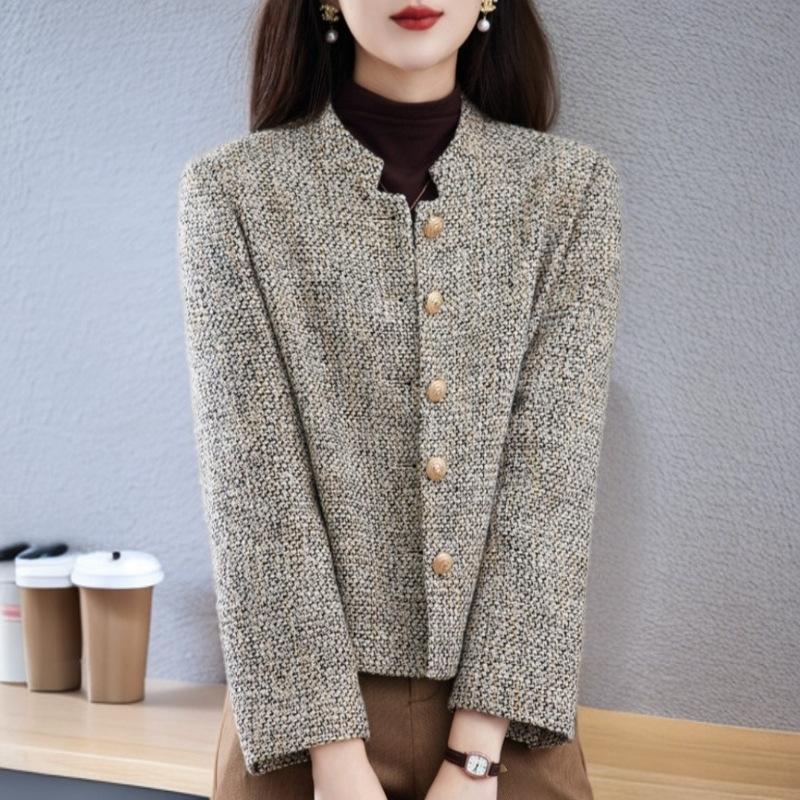 Kleine Duft Stil Stehkragen Kurze Jacke für Frauen Im Frühling und Herbst Neue Modische Modische und Alter-reduzierende Slim Fit Kurze Top XL von Joom DACH