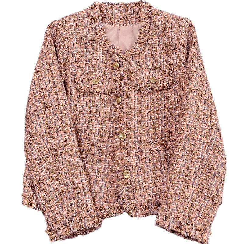 Kleine Duftstil Kurze Jacke für Damen Frühjahrskleidung Neuer Nischenstil Leicht gekochter Stil Dickes Tweed-Oberteil Frühher Herbst XL von Joom DACH