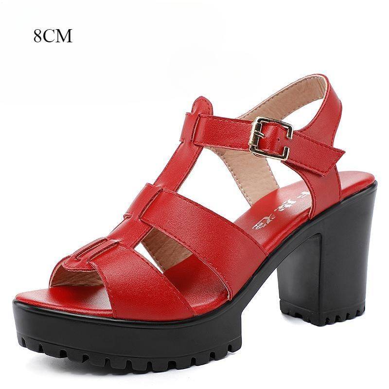 Kleine Größe 32-43 Mode Dicken Boden Plattform Sandalen Sommer Block High Heels Gladiator Sandalen Frauen Schuhe Modell Büro 43 von Joom DACH