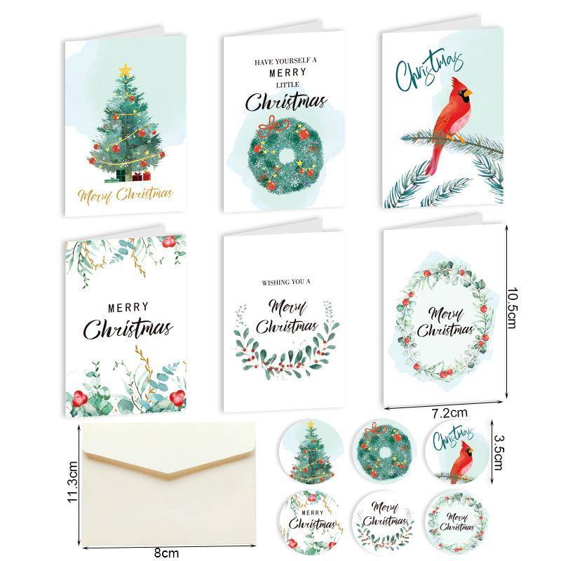 Kleine Grußkarten mit Umschlag und Aufklebern. Frohe Weihnachten. Grußkarten zum Selbermachen. Weihnachtskarten für Weihnachtsfeiern. von Joom DACH