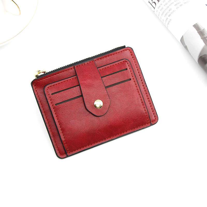Kleine Mode Kredit ID Karte Halter Schlanke Leder Brieftasche Mit Münzfach Mann Geld Tasche Fall Für Männer Mini Frauen business Geldbörse rot von Joom DACH