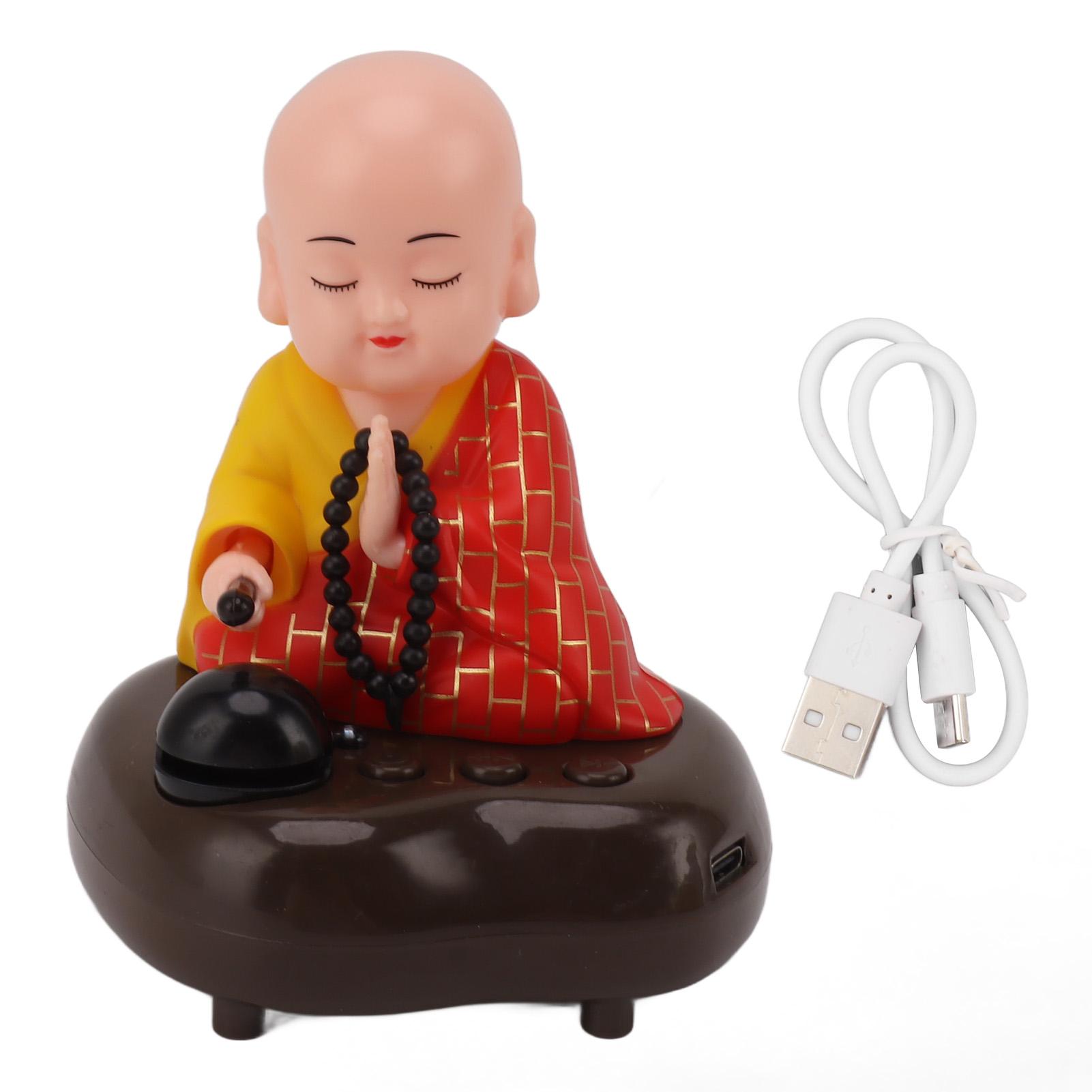 Kleine Mönch Figurine USB Lade 6 Songs Musik LED Nicken Chinesischen Kleinen Buddha Mönch Statue Auto von Joom DACH
