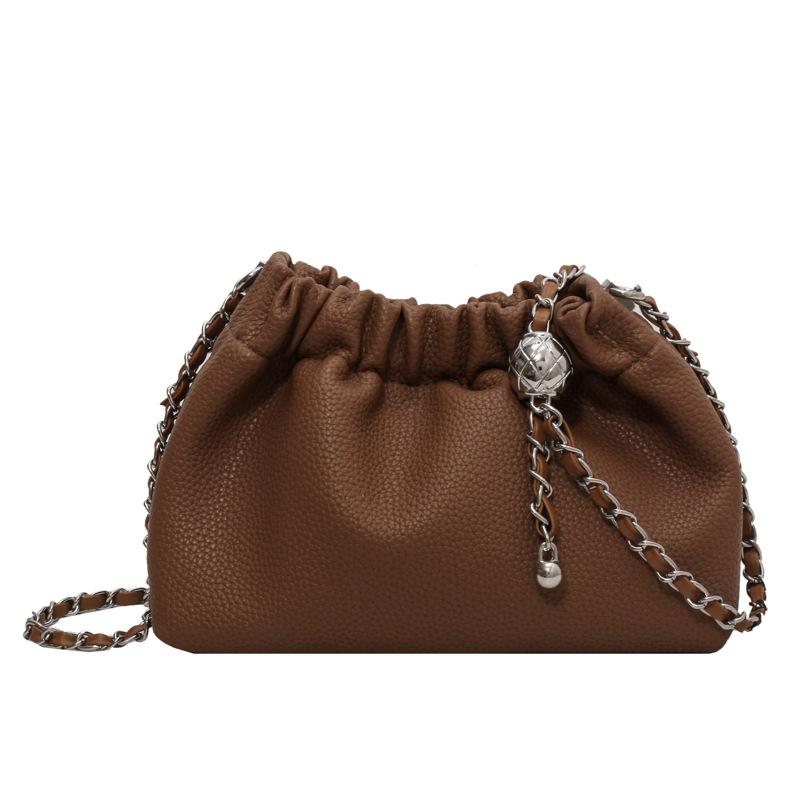 Kleine Tasche Damen Neue Mode Kette Umhängetasche Eimertasche braun von Joom DACH