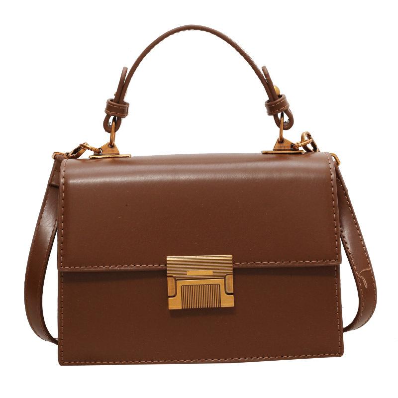 Kleine Tasche Damen Neue Umhängetasche Modische Einfarbige Tragbare Schulter Kleine Quadratische Tasche Small braun von Joom DACH