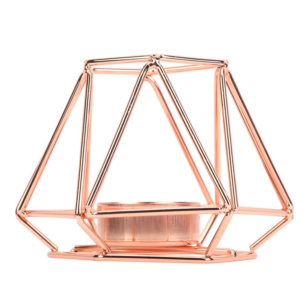 Kleine Teelichthalter Geometrische Kerzenständer für Zuhause Tischkunstdeko(Roségold S) Rose Gold von Joom DACH