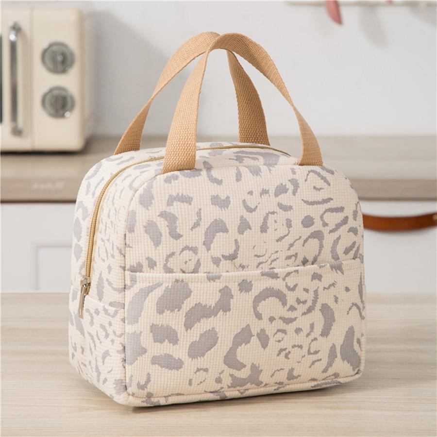 Kleine tragbare Thermo-Lunchtasche für Mädchen, Lebensmittelbox, langlebig, wasserdicht, Büro-Kühlbox, Eisisolierte Hülle, Camping-Ins-Tasche beige von Joom DACH