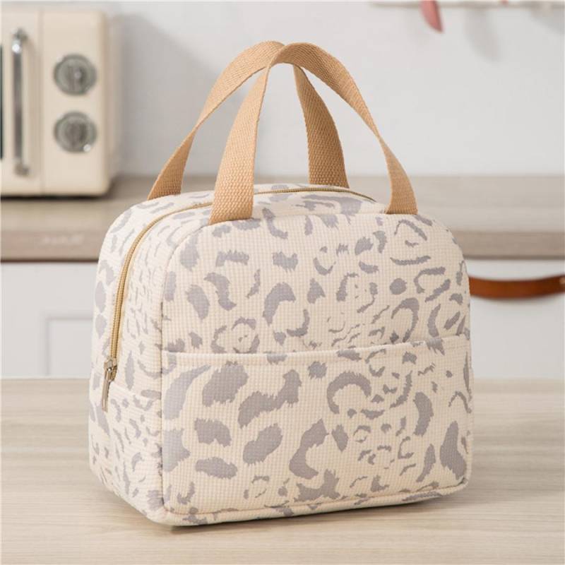 Kleine tragbare Thermo-Lunchtasche für Mädchen, Lebensmittelbox, langlebig, wasserdicht, Büro-Kühlbox, Eisisolierte Hülle, Camping-Ins-Tasche beige von Joom DACH