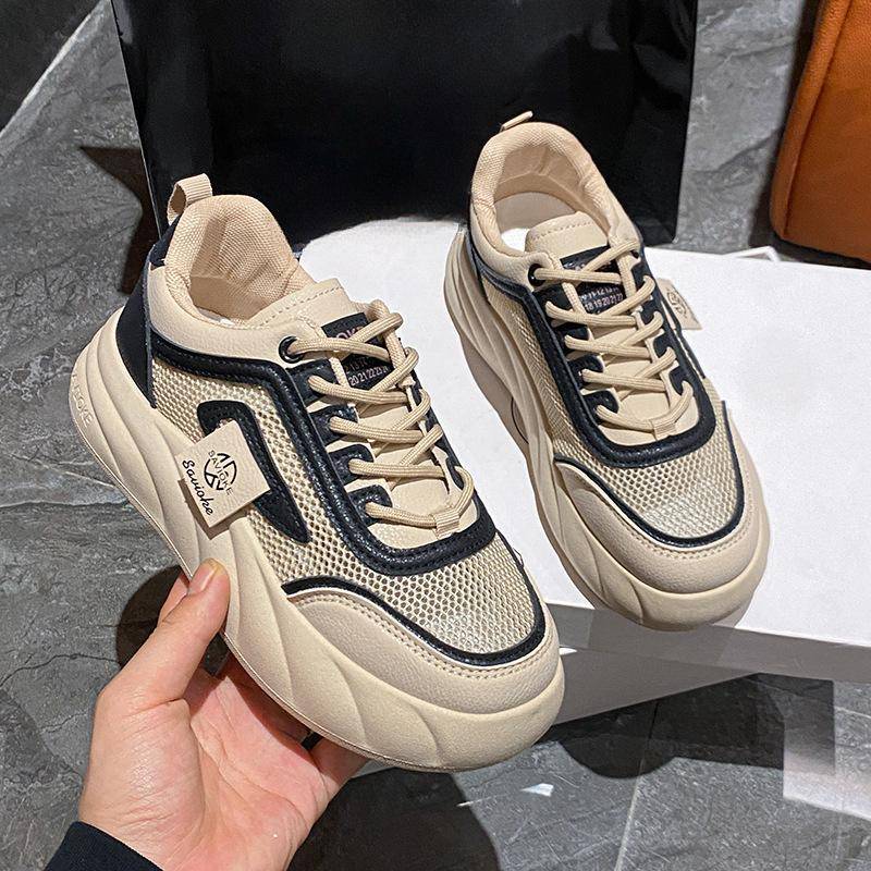 Kleine weiße Schuhe Damen Sommer Neu Ins Studentinnen Freizeit Sport Vielseitige Board-Schuhe Durch das Netz 40 schwarz von Joom DACH