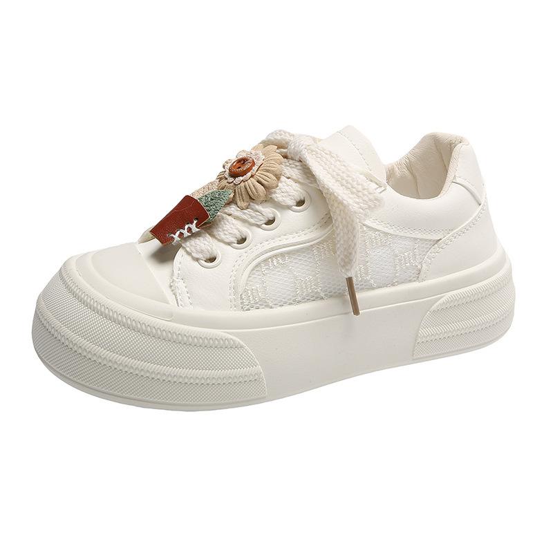 Kleine weiße Schuhe Kinder Sommer neue Ins Schulmädchen Casual Lace vielseitig Board Schuhe 40 beige von Joom DACH