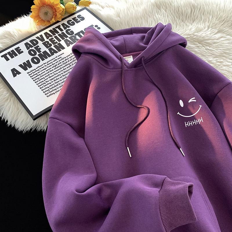 Kleiner frischer Pullover Herren Neuer lockerer und einfacher Kapuzenjacke im Herbst und Winter 5XL violett von Joom DACH