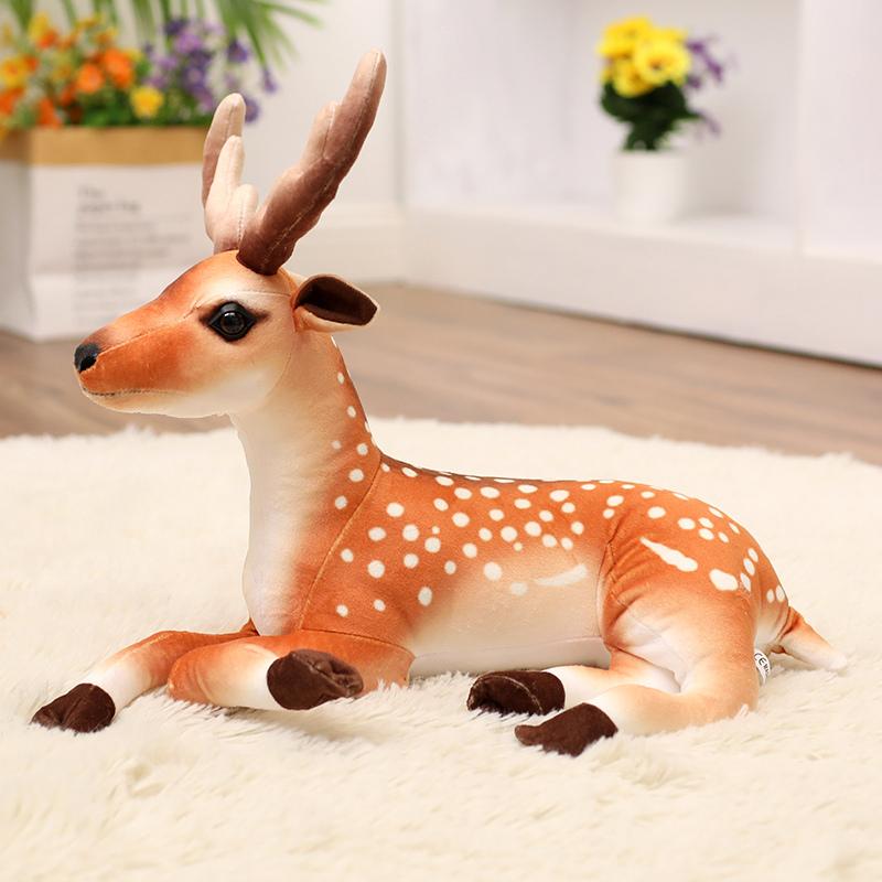 Kleines Hirsch-Plüschtier, lebensechtes Sikawild, weiche Puppe, echtes Stofftierspielzeug für Kinder, Heimdekoration von Joom DACH