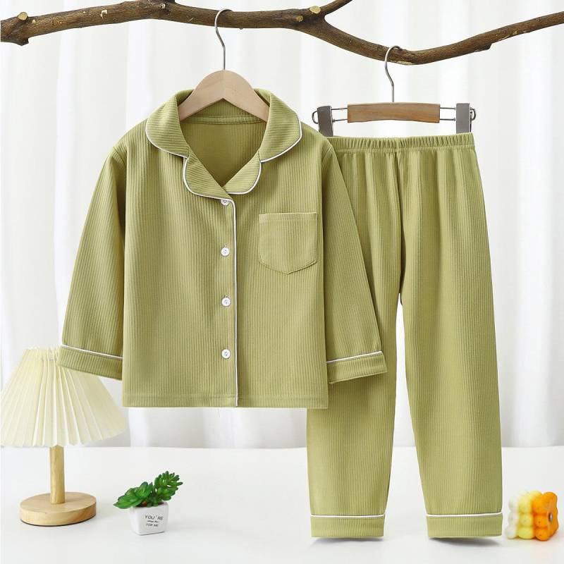 Kleinkind Baby Kinder Unisex Casual Pyjama Anzug Junge Langarm Fronttasche Revers Tops + Lange Hosen Mädchen Pyjama Sets 1-16 Jahre 110 grün Kleinkind Baby Kinder Unisex Casual Pyjama Anzug Junge Langarm Fronttasche Revers Tops + Lange Hosen Mädchen Pyjama Sets 1-16 Jahre 110 grün von Joom DACH