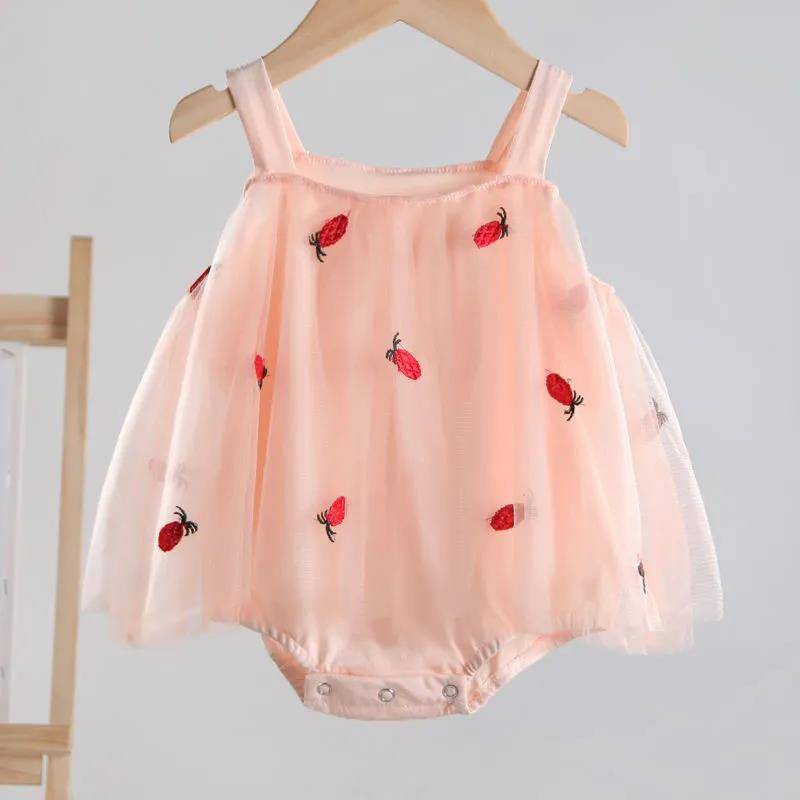 Kleinkind Baby Spitze Rüschen Weste Solide Overall Prinzessin Kleidung Ärmellose Baumwolle Baby Outfits Sommer Baby Strampler 66 rosa von Joom DACH