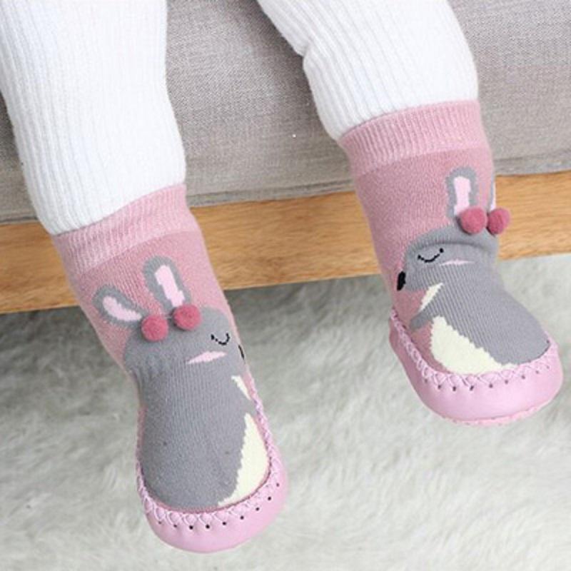 Kleinkind Indoor Socke Schuhe Neugeborenen Baby Socken Winter Dicke Terry Baumwolle Baby Mädchen Socke Gummi Sohlen Säuglings Socke 12-18 Months von Joom DACH
