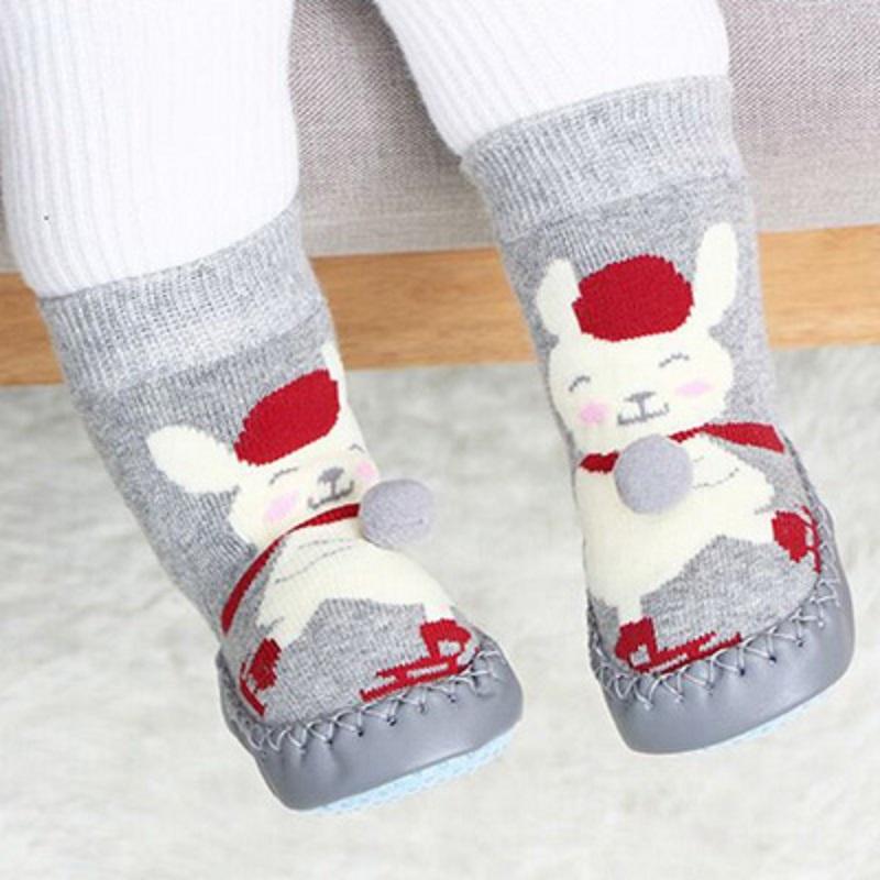 Kleinkind Indoor Socke Schuhe Neugeborenen Baby Socken Winter Dicke Terry Baumwolle Baby Mädchen Socke Gummi Sohlen Säuglings Socke 12-18 Months von Joom DACH