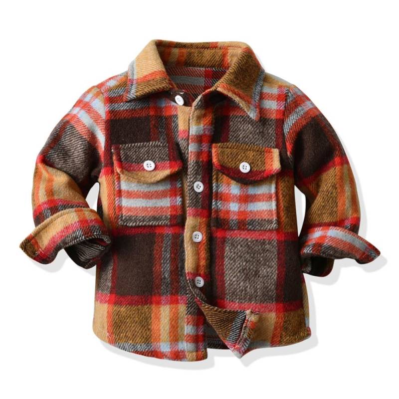 Kleinkind Jungen Shirts Langarm Kariertes Hemd für Kinder Frühling Herbst Kinder Kleidung Casual Baumwolle Shirts Tops 1-7Y 130 von Joom DACH