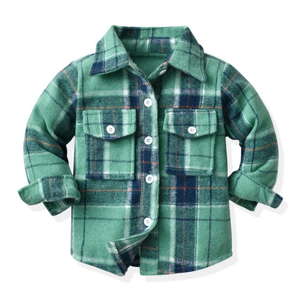 Kleinkind Jungen Shirts Langarm Kariertes Hemd für Kinder Frühling Herbst Kinder Kleidung Casual Baumwolle Shirts Tops 1-7Y 130 von Joom DACH