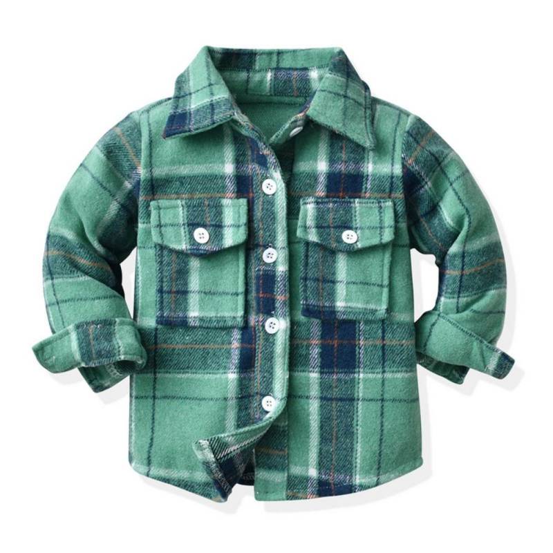 Kleinkind Jungen Shirts Langarm Kariertes Hemd für Kinder Frühling Herbst Kinder Kleidung Casual Baumwolle Shirts Tops 1-7Y 130 von Joom DACH