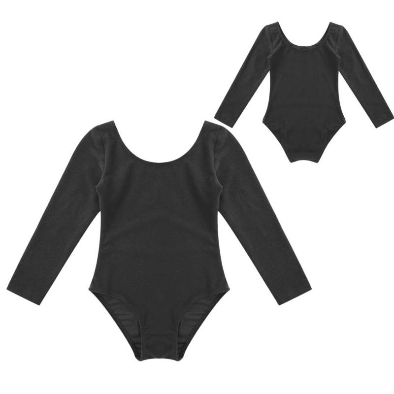 Kleinkind Kinder Mädchen Gymnastik Ballett Langarm Trikot Tutu Rock Tanzkleidung Kostüm 11-12 Years schwarz von Joom DACH