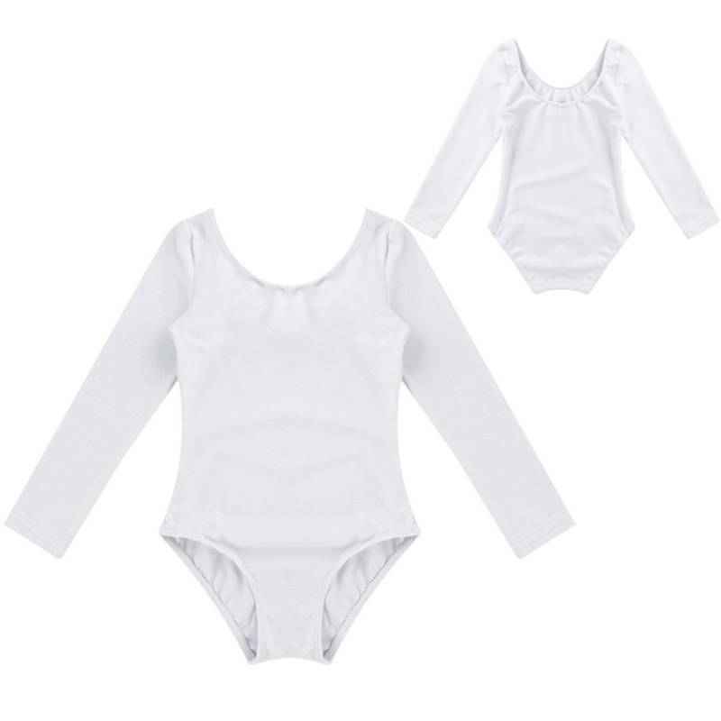 Kleinkind Kinder Mädchen Gymnastik Ballett Langarm Trikot Tutu Rock Tanzkleidung Kostüm 5-6 Years weiß von Joom DACH