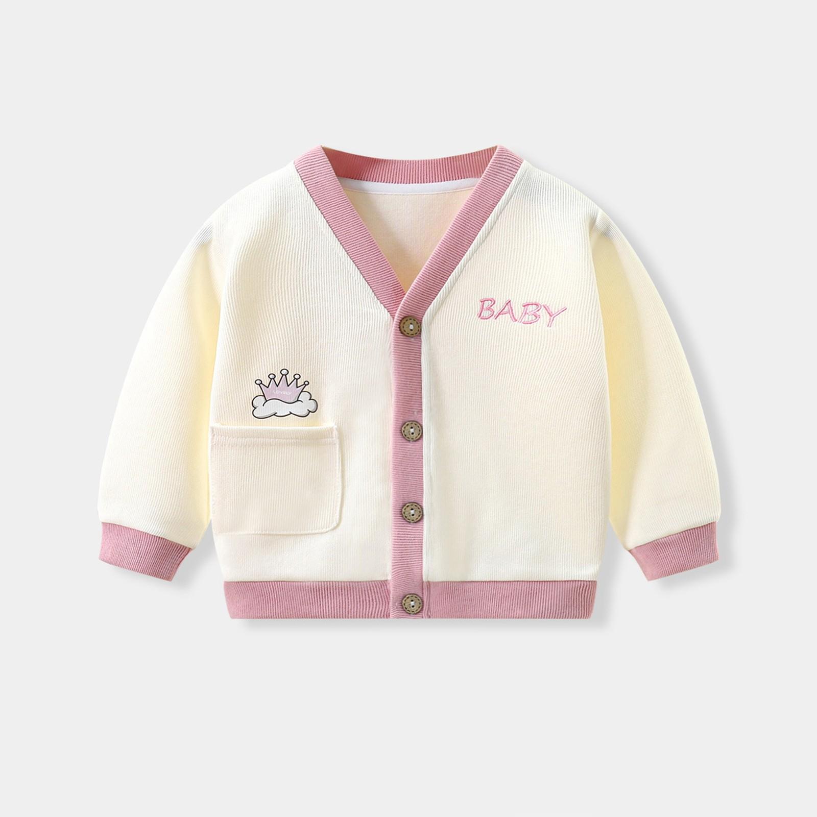 Kleinkind Kinder Mädchen Jungen Druck Cartoon Pullover Stricken Warme Strickjacke Jacke Tops 90 weiß von Joom DACH