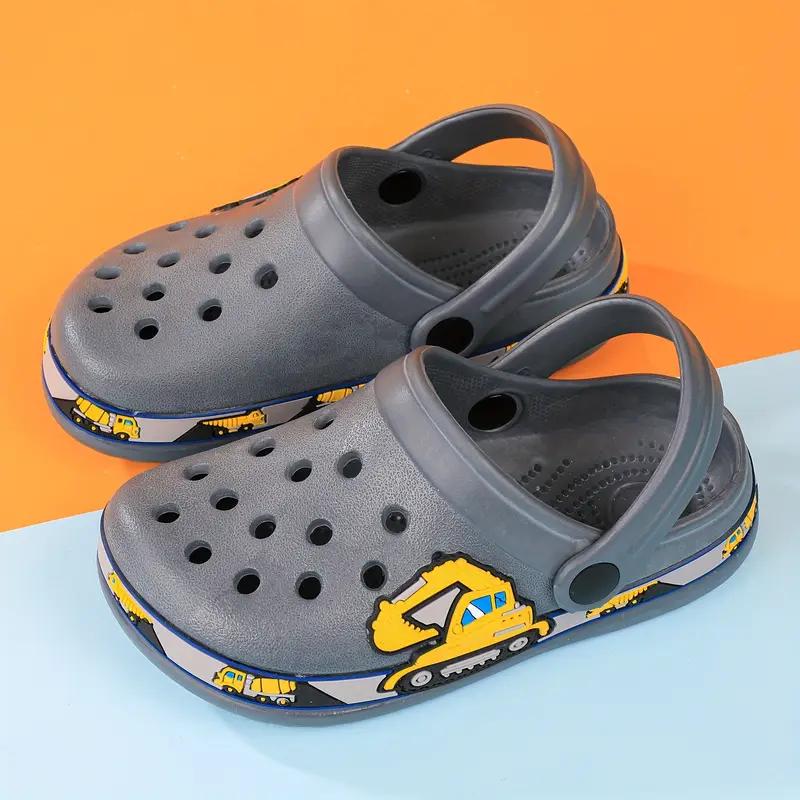 Kleinkind Mädchen Niedlicher Cartoon-Print Geschlossene Zehenpartie Slip-On Plateau Clogs, Kinder Lässige Outdoor Anti-Rutsch Ausgehöhlte Sandalen Strand Garten Schuhe 27 grau von Joom DACH