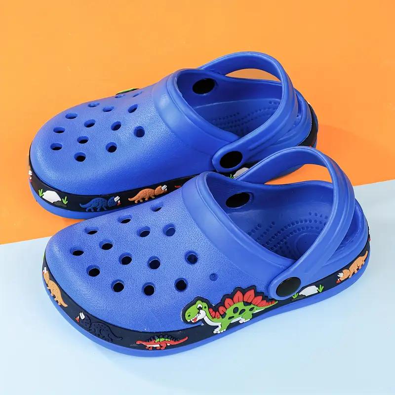 Kleinkind Mädchen Niedlicher Cartoon-Print Geschlossene Zehenpartie Slip-On Plateau Clogs, Kinder Lässige Outdoor Anti-Rutsch Ausgehöhlte Sandalen Strand Garten Schuhe 29 hellblaue von Joom DACH