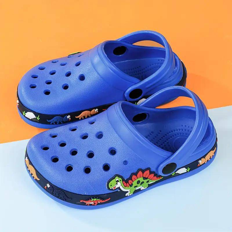 Kleinkind Mädchen Niedlicher Cartoon-Print Geschlossene Zehenpartie Slip-On Plateau Clogs, Kinder Lässige Outdoor Anti-Rutsch Ausgehöhlte Sandalen Strand Garten Schuhe 29 hellblaue von Joom DACH