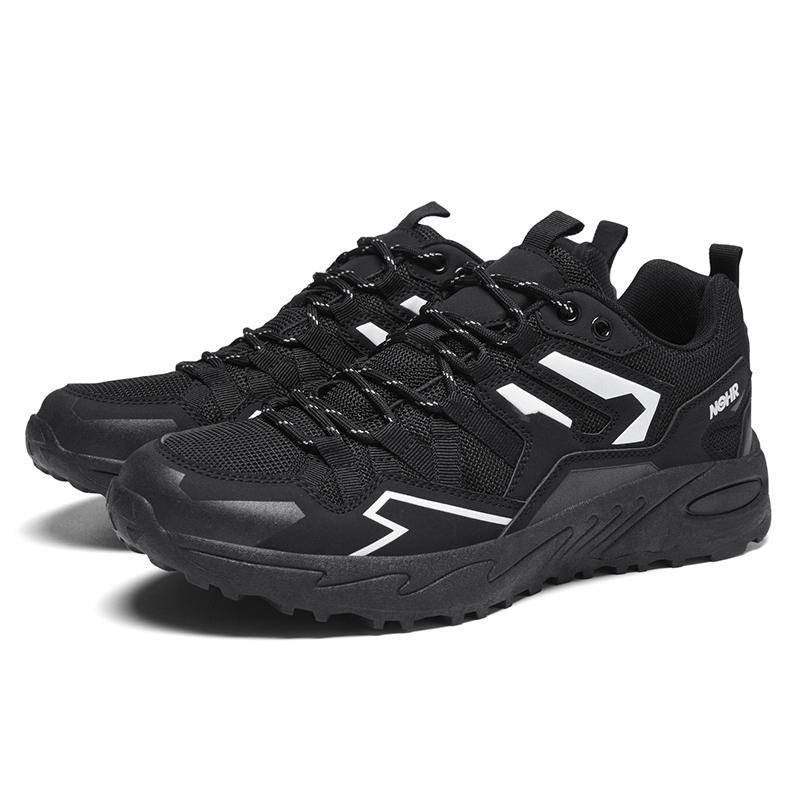 Kletterschuhe Herren Leder Sneaker Mode Atmungsaktiv Rutschfest Wanderschuhe Outdoor Reise Laufschuhe Freizeitschuhe Taktische Stiefel 39 schwarz von Joom DACH