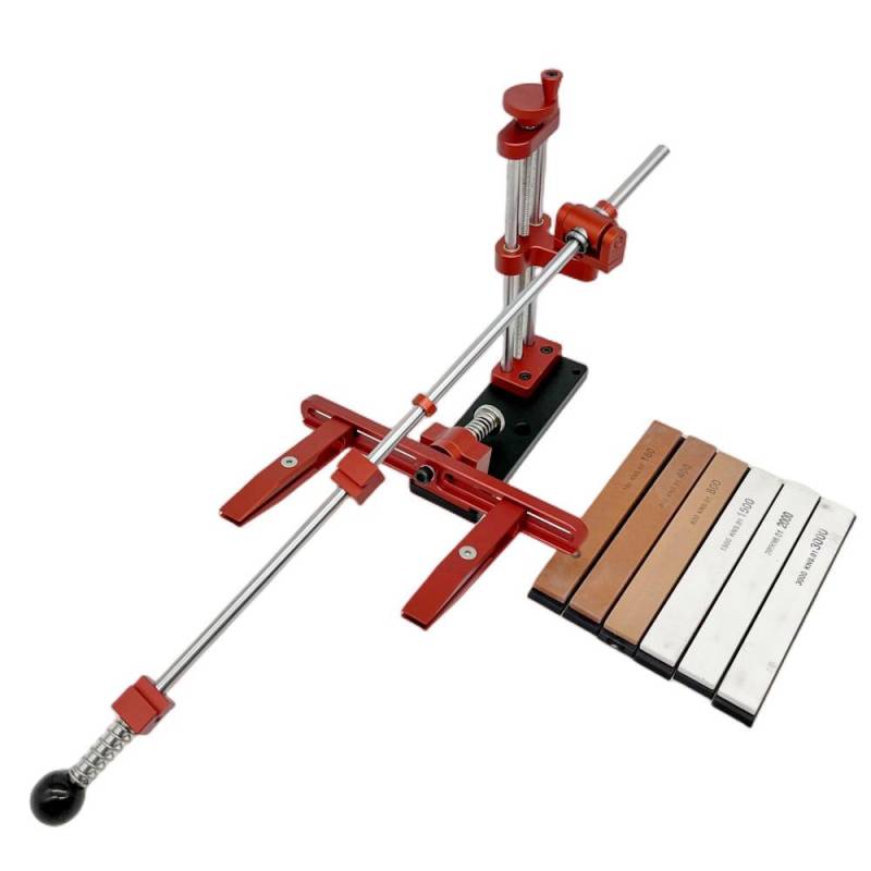 Klingenschärfer, fester Winkel, professioneller Schleifstein, Heimküchen-Schärfwerkzeug, 360°-Drehung, Flip-Design mit 4 Diamant-Schleifsteinen 6 Whetstone von Joom DACH