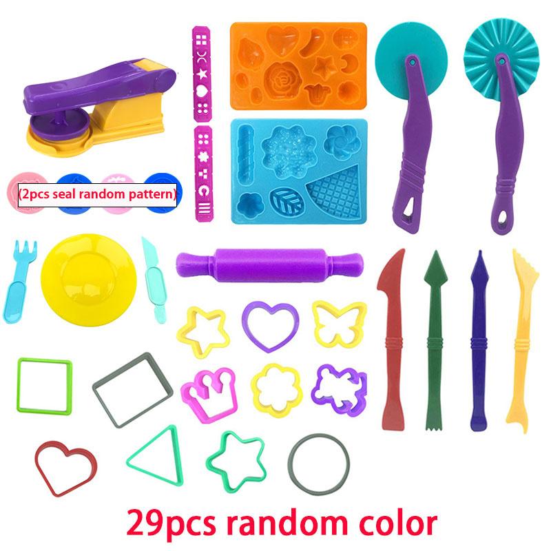 Kneteform-Werkzeuge für Kleinkinder, kreative Nudelmaschine, Teller, Messer, Gabel, Formschneider, Plastilin, Ton, Küchen-Kits, Kinderspielzeug von Joom DACH