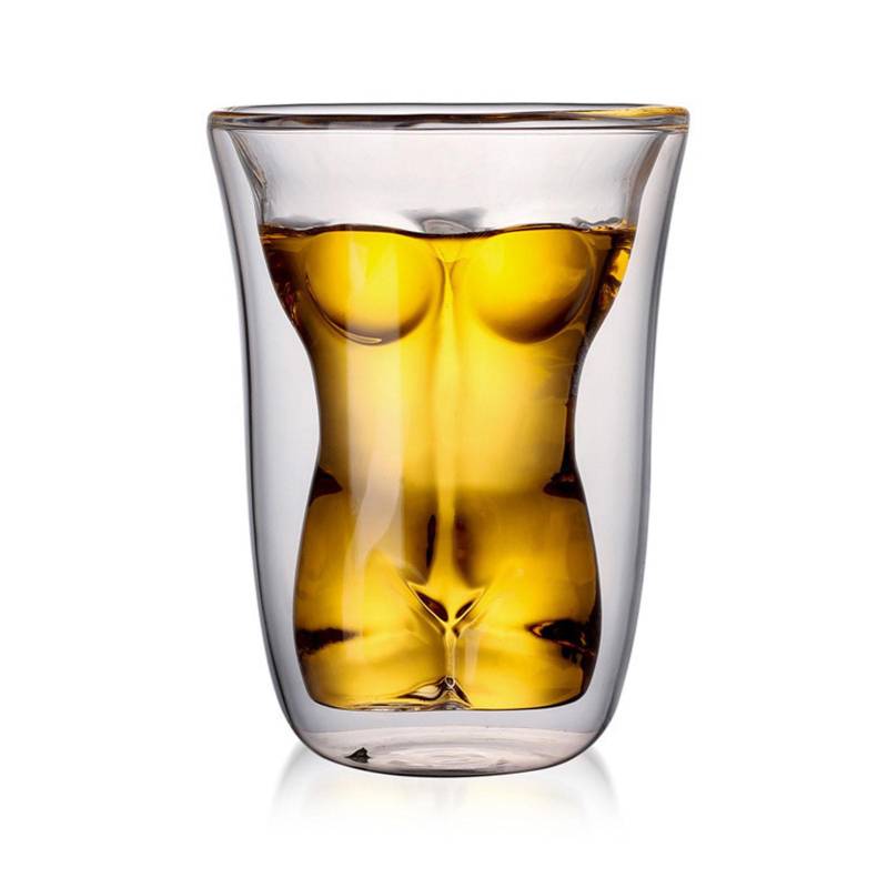Körperform Glasbecher Doppelschicht Bier Whisky Trinkglas für Party Versammlung Bar Frau von Joom DACH